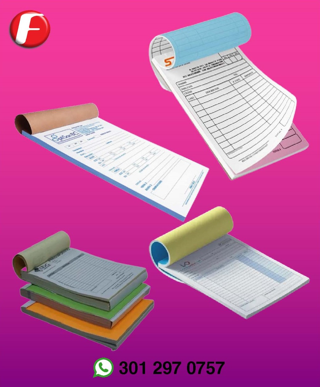 Talonarios de recibos Folio Cali